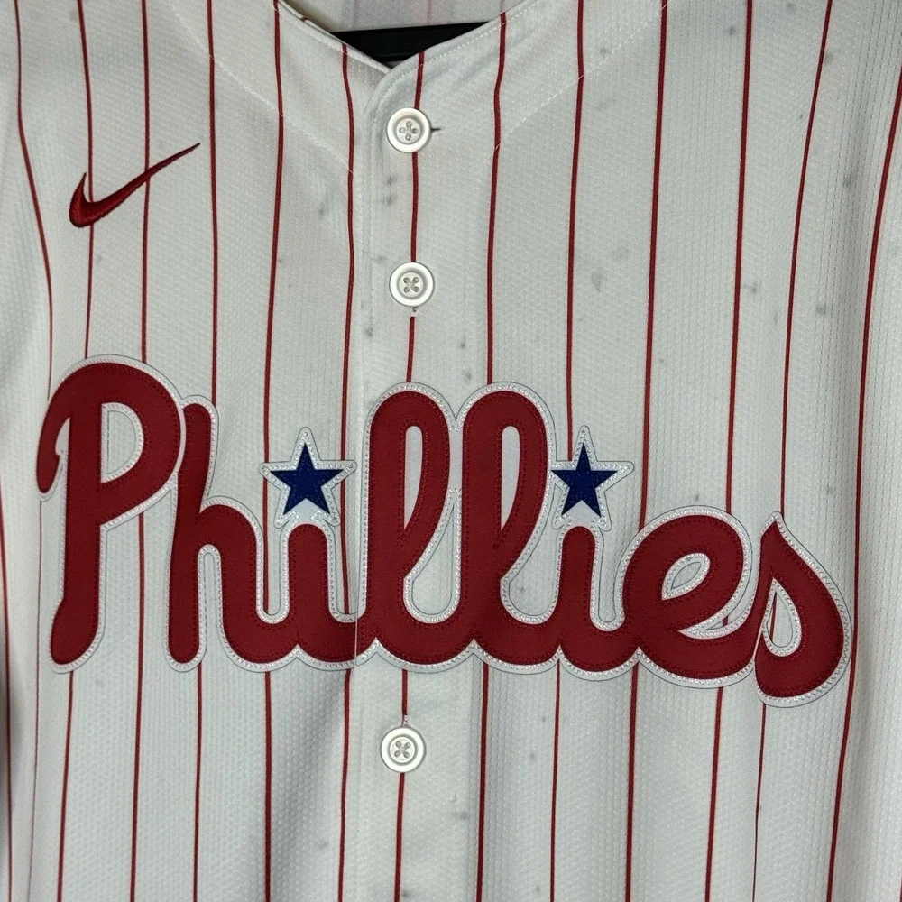 JT Realmuto White Phillies Men's Stitched Jersey Large -Issues